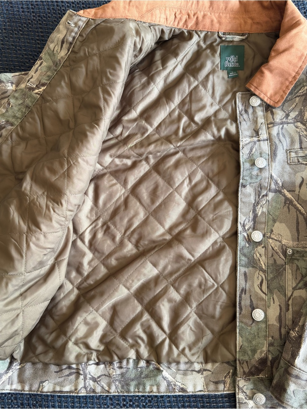 wild fable Rust Corduroy Collar Camo Crop Jean Jacket - Picture 4 of 4